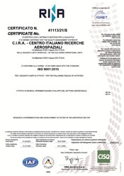 Certificato di Qualità ISO 9001:2015