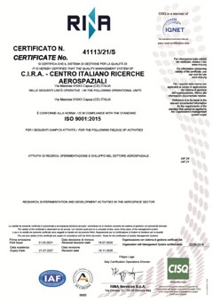 Certificato di Qualità ISO 9001:2015