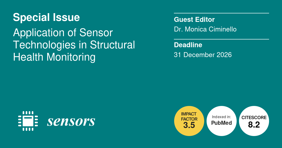 Special Issue “Application of Sensor Technologies in Structural Health Monitoring”: il CIRA è Guest Editor