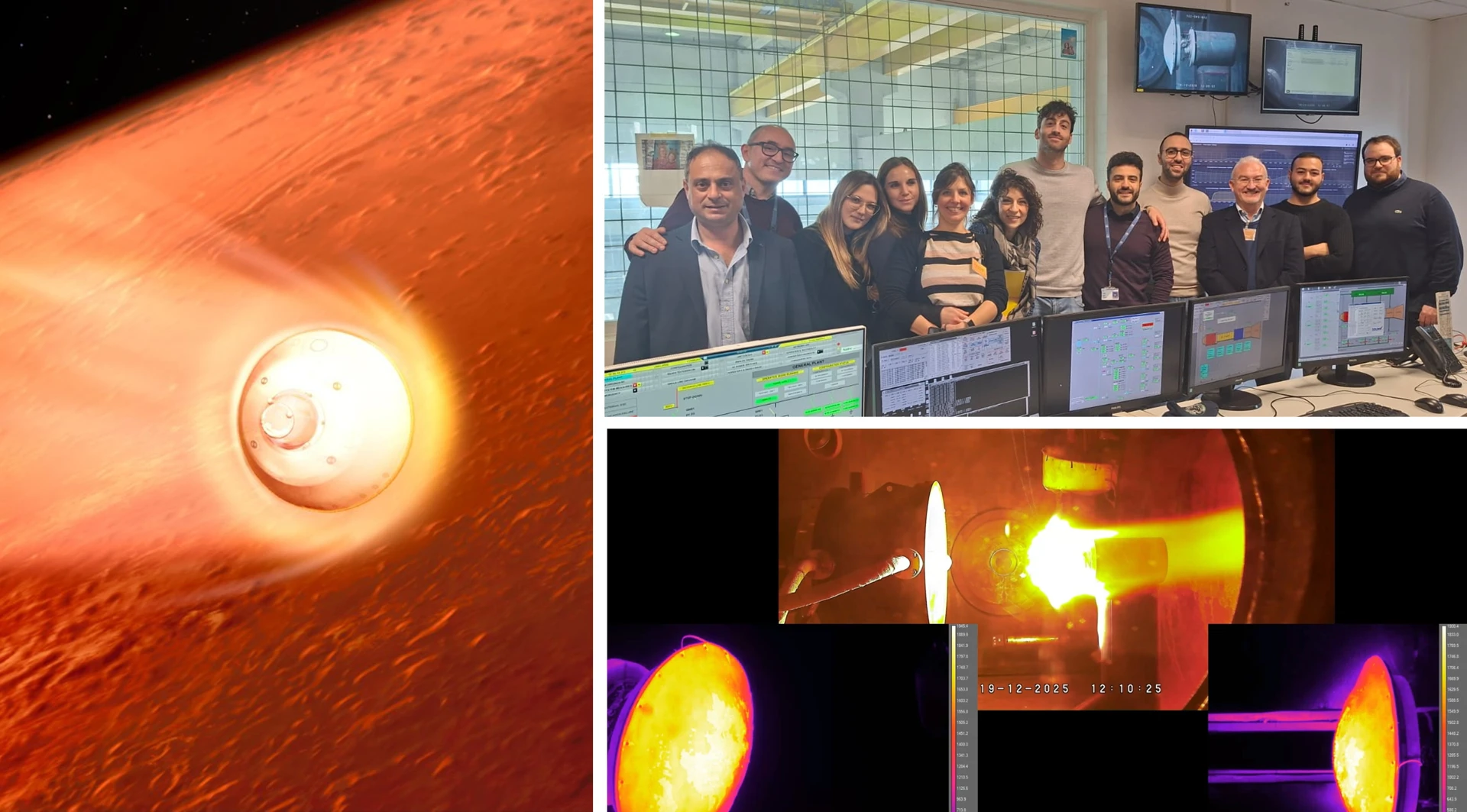 Test finale del progetto SMS per una futura missione su Marte nel Plasma Wind Tunnel Scirocco del CIRA