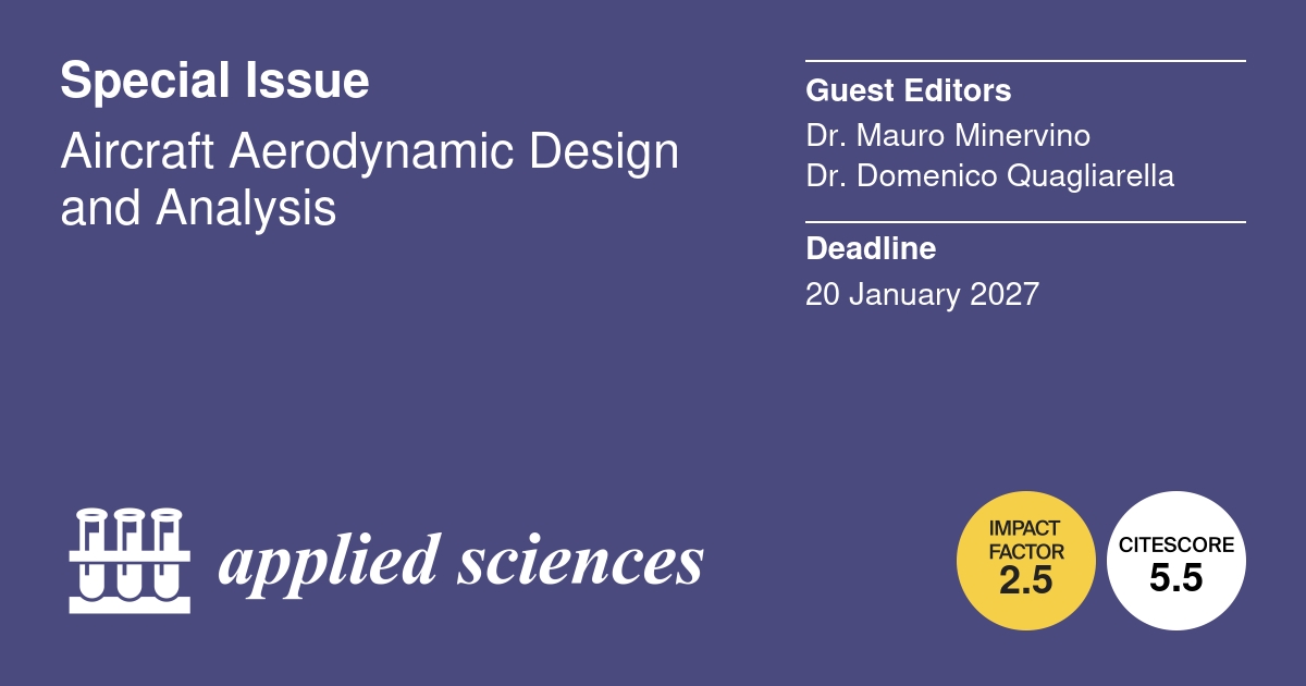 Ricercatori CIRA nominati Guest Editors della Special Issue di Applied Sciences su “Aircraft Aerodynamic Design and Analysis”